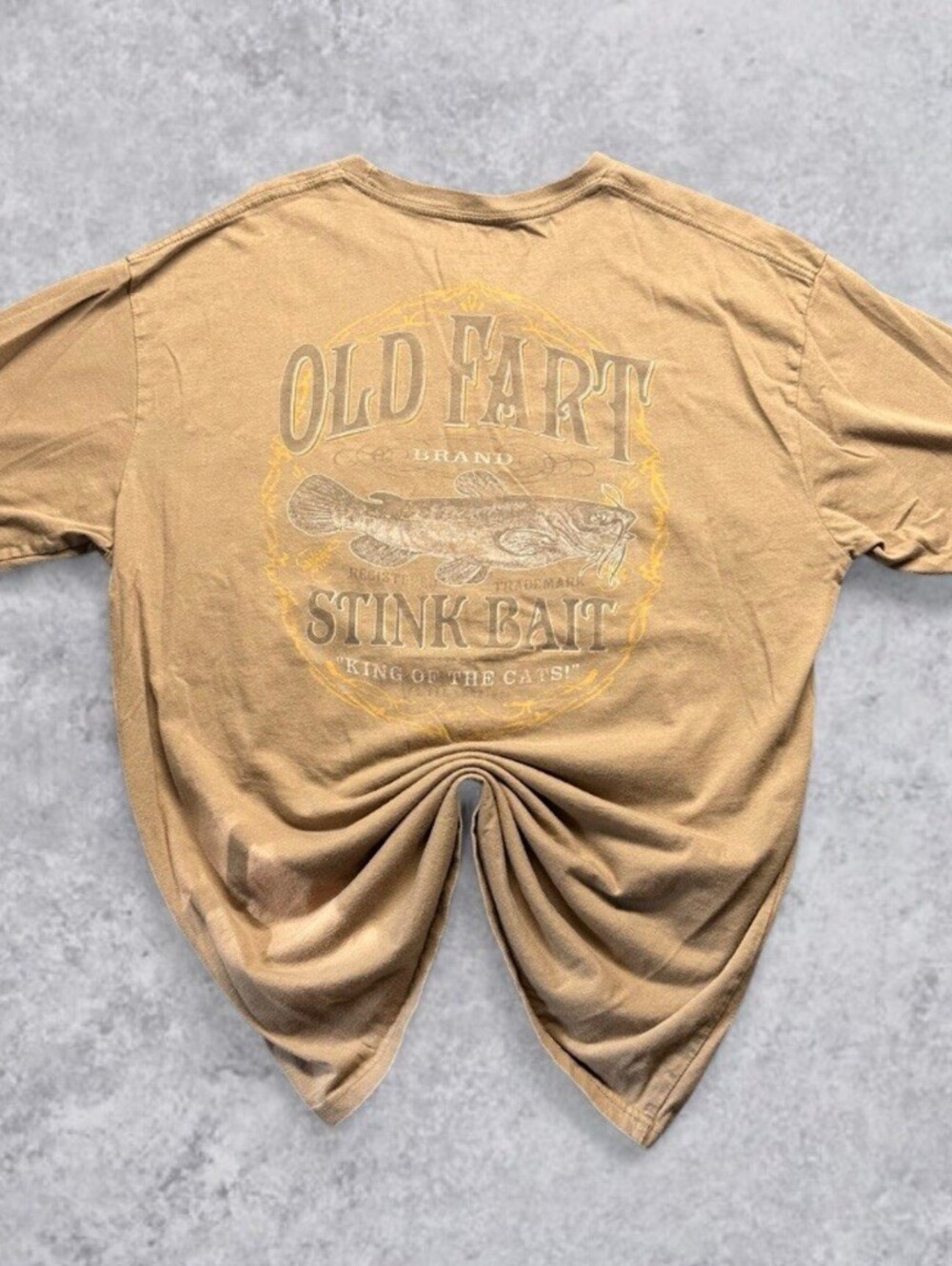 Old Fart Brand Stink Bait Bass Pro Shops Size L Fishing T Shirt 100% Cotton